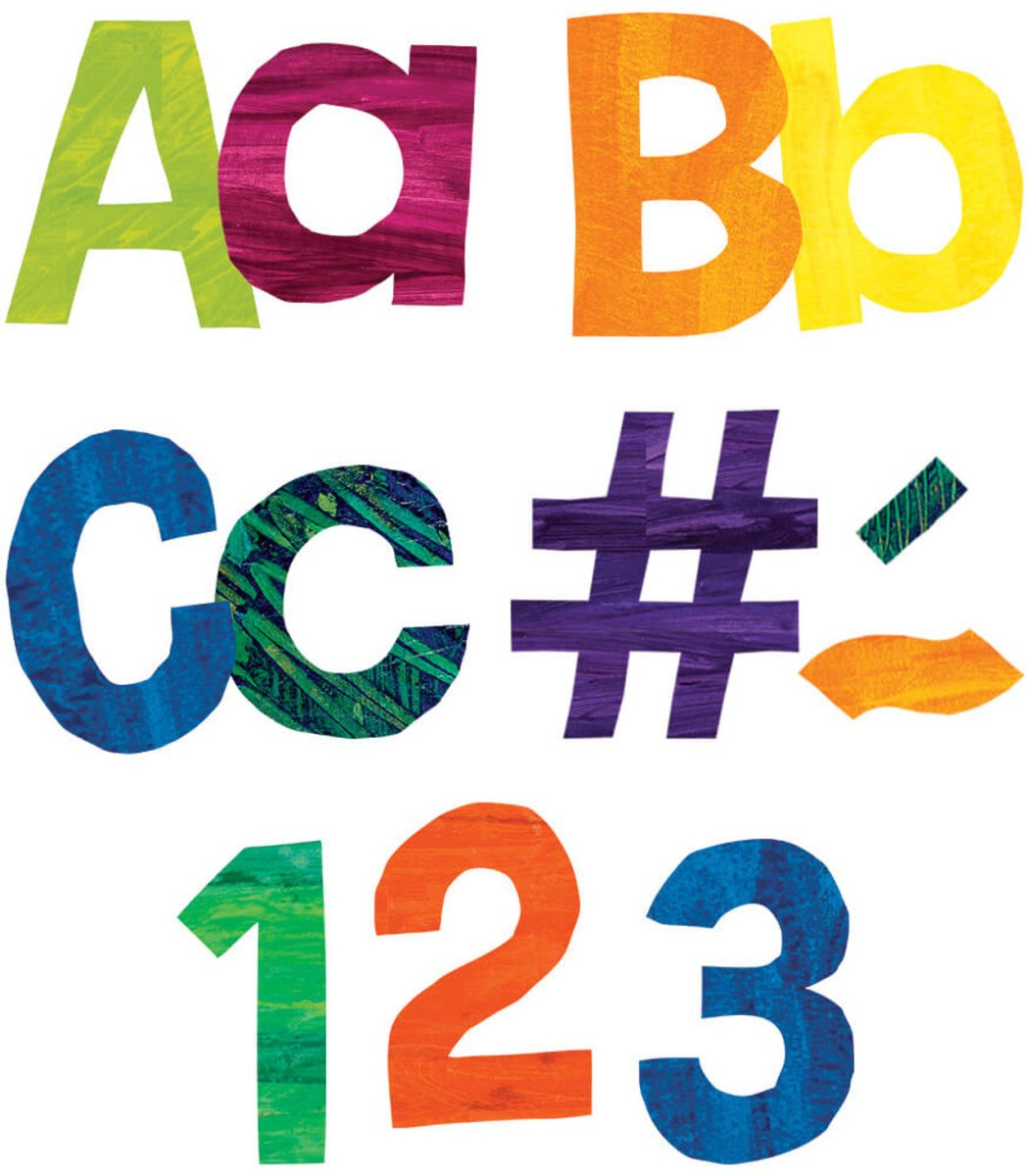 World of Eric Carle™ 4in Colorful Tissue Paper Combo Pack Bulletin Board Letters-Accents-Tools 4 Teaching-Classroom Decor and More