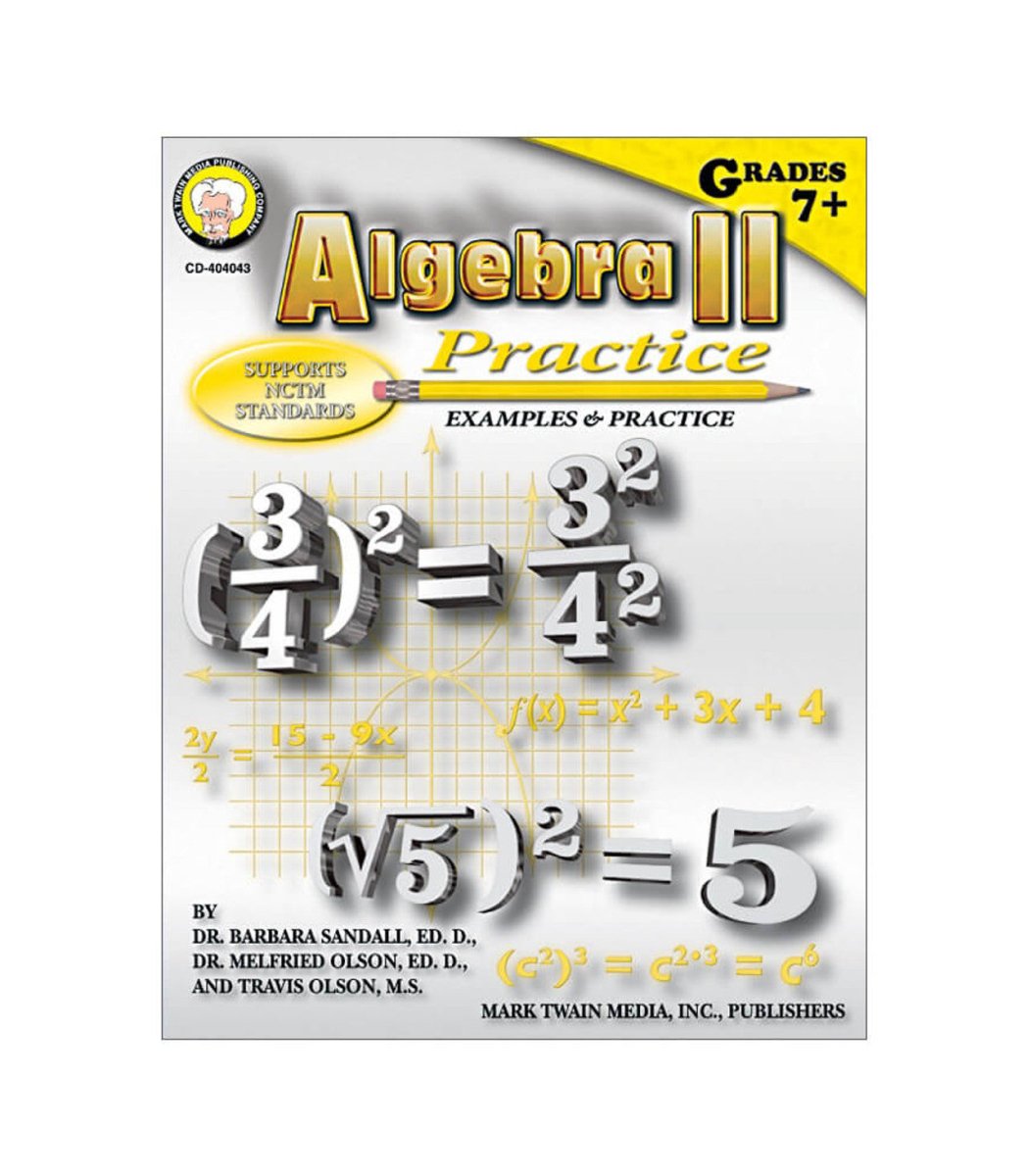 Algebra II Practice Resource Book Grade 7-12 Paperback-Math Books-Tools 4 Teaching-Classroom Decor and More