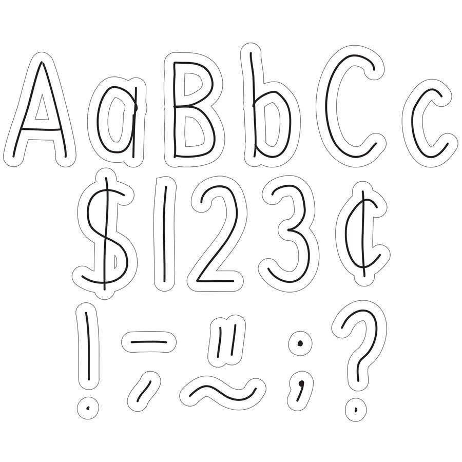 Black on White Hand Drawn 4" Letters Combo Pack-Letters-Tools 4 Teaching-Classroom Decor and More