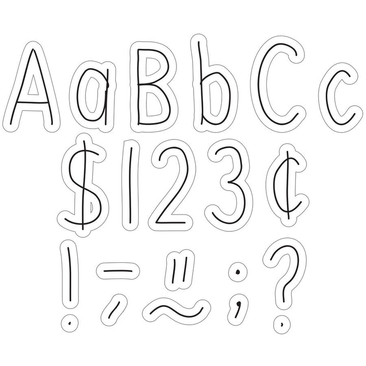 Black on White Hand Drawn 4" Letters Combo Pack-Letters-Tools 4 Teaching-Classroom Decor and More