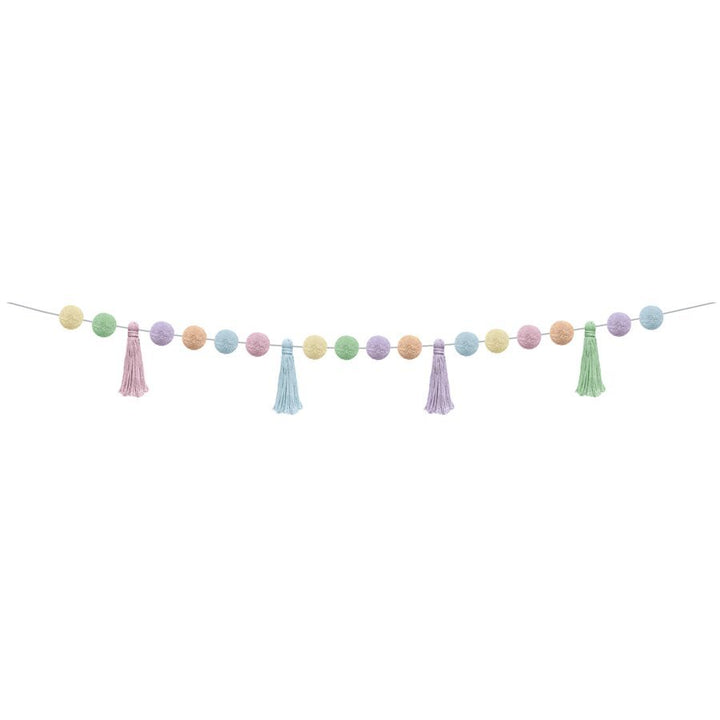 Pastel Pop Pom-Poms and Tassels Garland-Garland-Tools 4 Teaching-Classroom Decor and More