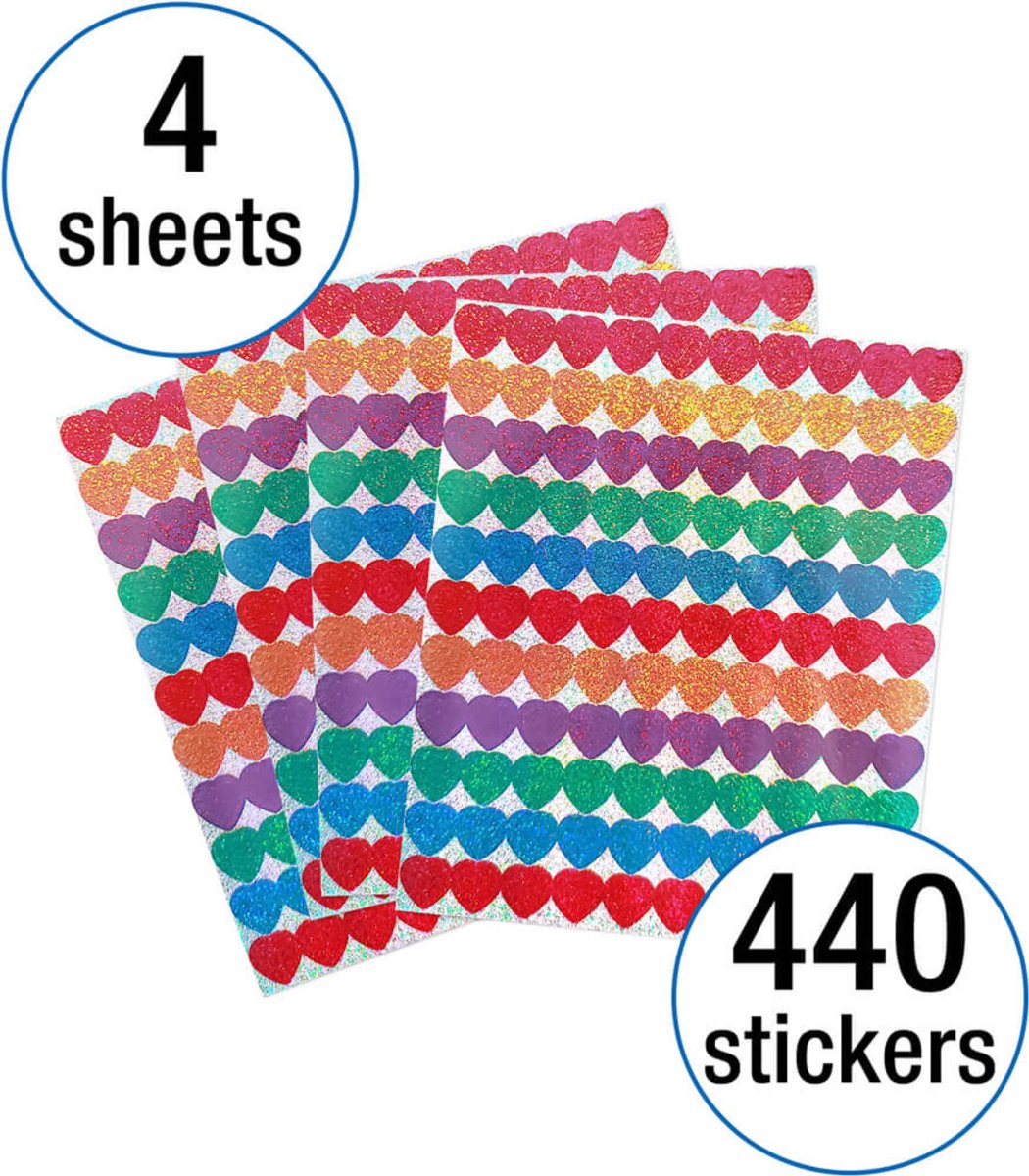 Multicolored Hearts, Multicolor Chart Seals-Stickers-Tools 4 Teaching-Classroom Decor and More