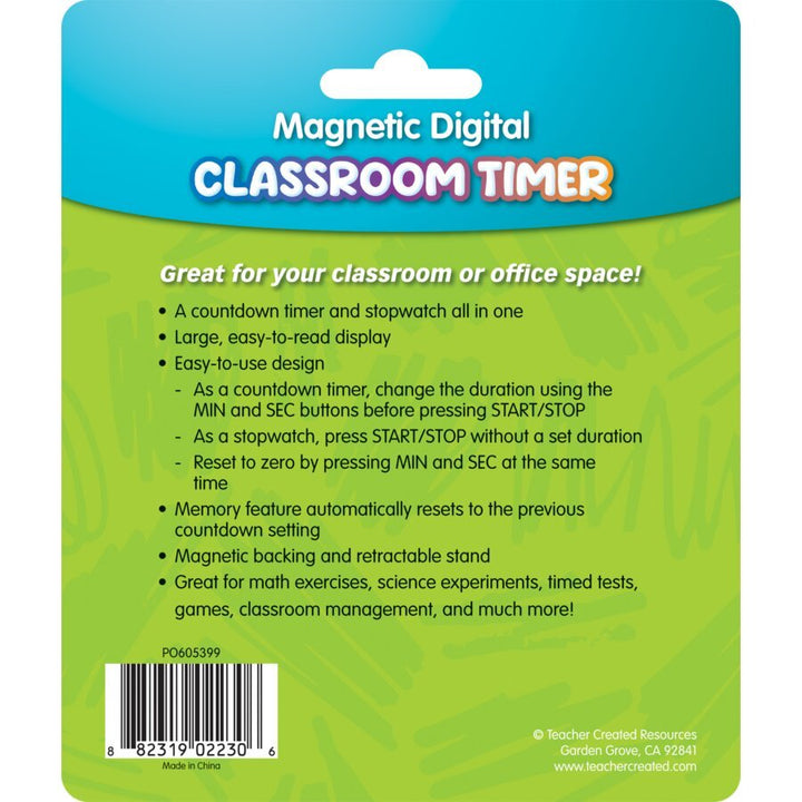 White Magnetic Digital Classroom Timer-Classroom Essentials-Tools 4 Teaching-Classroom Decor and More