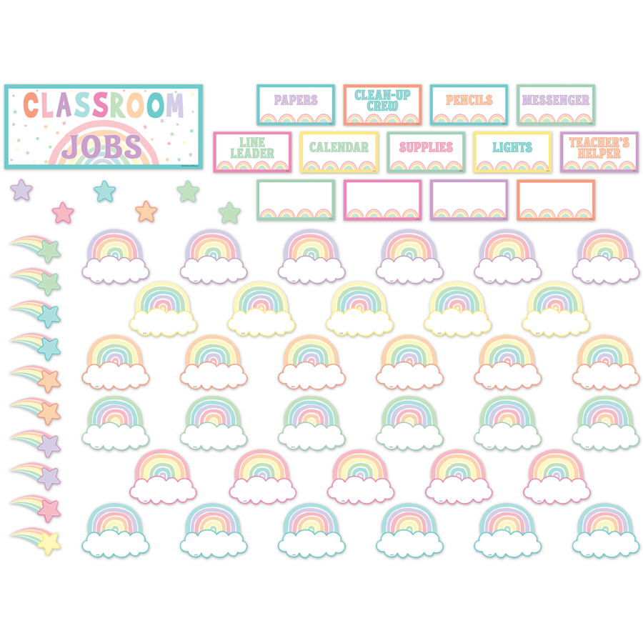 Pastel Pop Classroom Jobs Mini Bulletin Board-Mini Bulletin Boards-Tools 4 Teaching-Classroom Decor and More