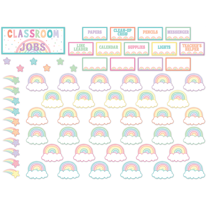 Pastel Pop Classroom Jobs Mini Bulletin Board-Mini Bulletin Boards-Tools 4 Teaching-Classroom Decor and More