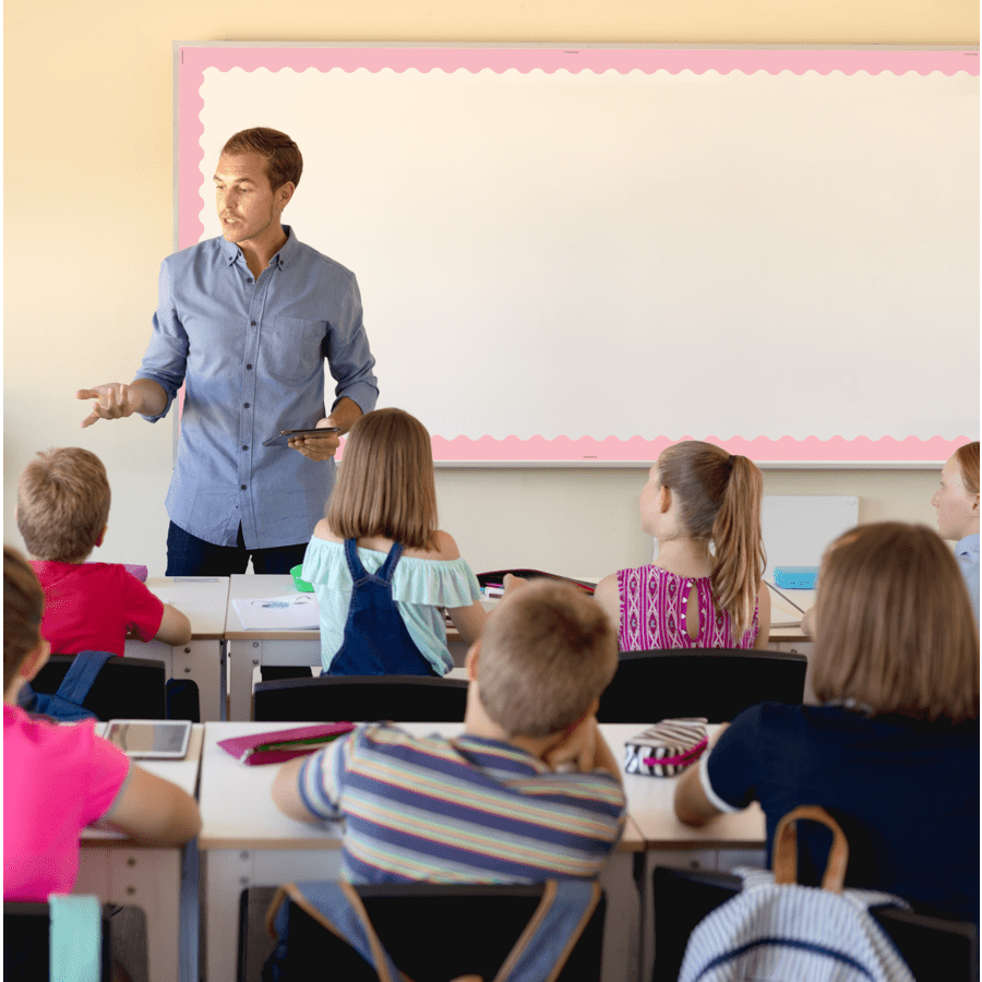 Pastel Pink Scalloped Border Trim-Borders-Tools 4 Teaching-Classroom Decor and More