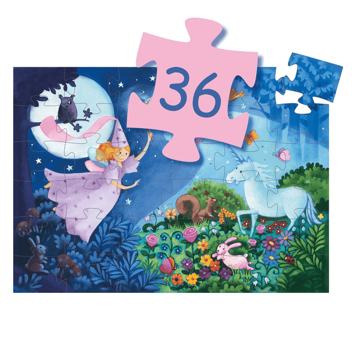 The Fairy & the Unicorn 36pc Silhouette Jigsaw Puzzle-Puzzles-Tools 4 Teaching-Classroom Decor and More