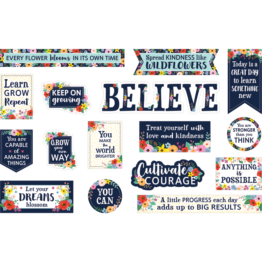 Wildflowers Mini Bulletin Board-Mini Bulletin Boards-Tools 4 Teaching-Classroom Decor and More