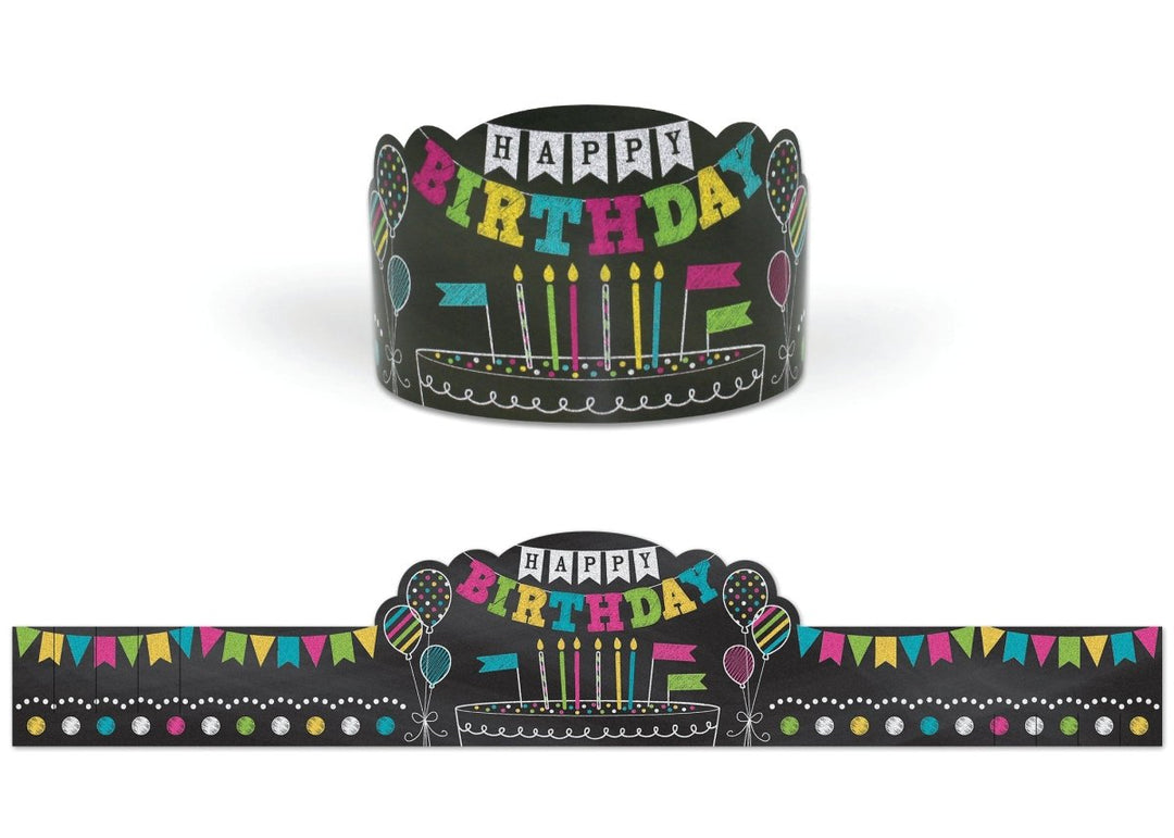 Chalkboard Brights Happy Birthday Crowns-Birthday-Tools 4 Teaching-Classroom Decor and More