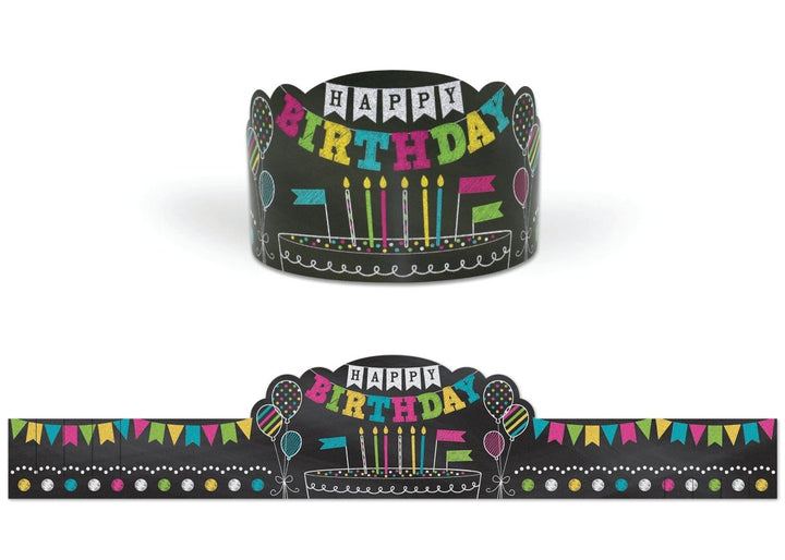 Chalkboard Brights Happy Birthday Crowns-Birthday-Tools 4 Teaching-Classroom Decor and More