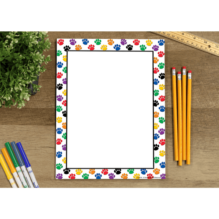 Colorful Paw Prints Computer Paper-Computer Paper-Tools 4 Teaching-Classroom Decor and More