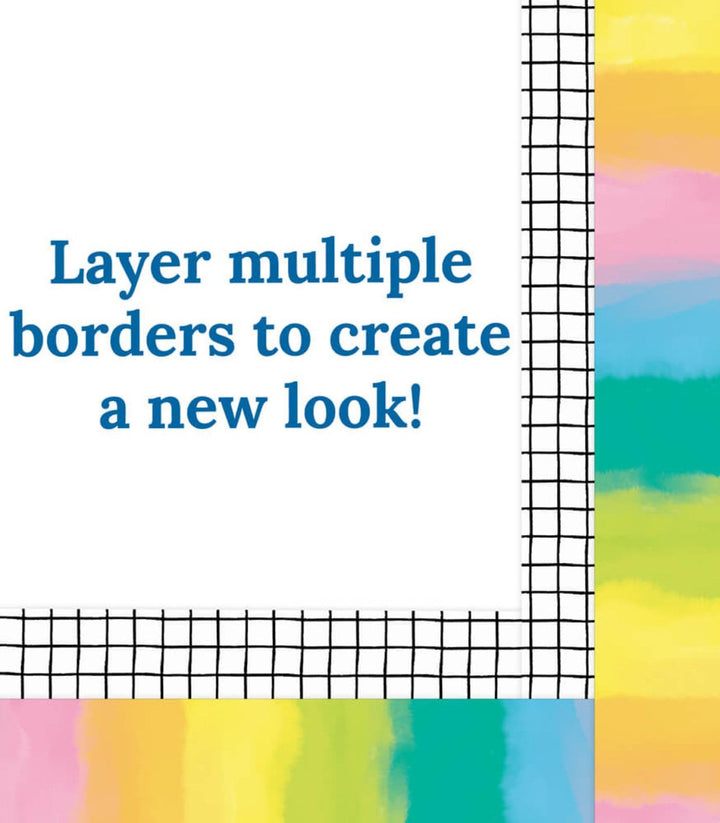 Creatively Inspired Watercolor Straight Bulletin Board Borders-Borders-Tools 4 Teaching-Classroom Decor and More