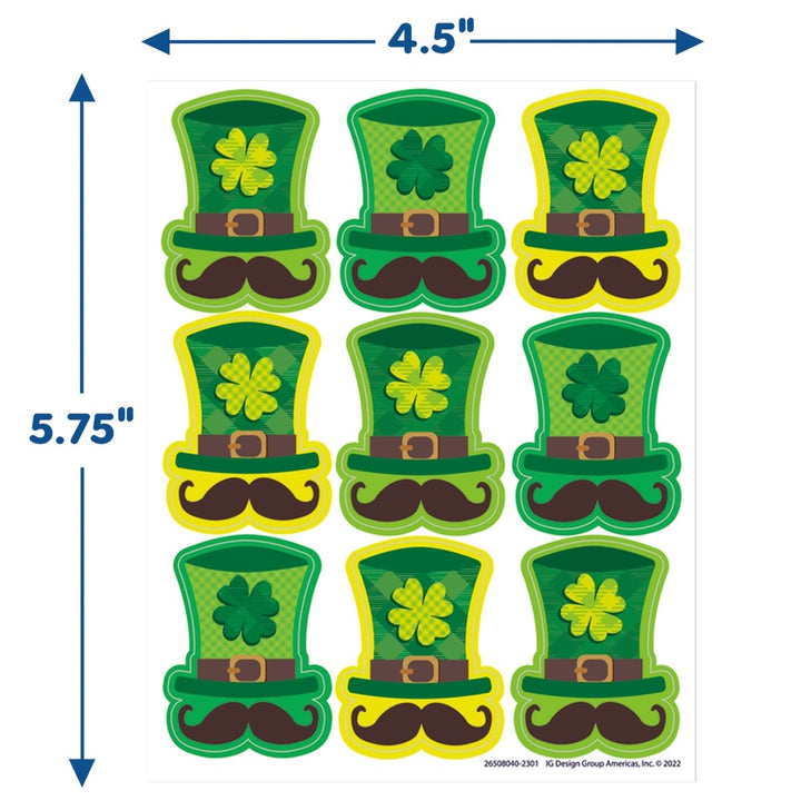 St. Pat's Hats Stickers Giant-Tools 4 Teaching-Classroom Decor and More