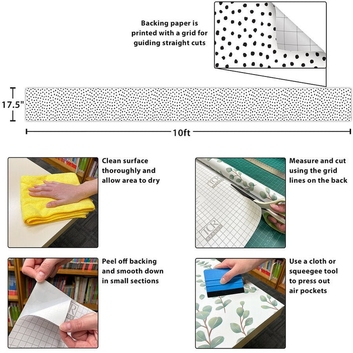 Black Painted Dots Peel and Stick Decorative Paper-Bulletin Board Paper - Fadeless-Tools 4 Teaching-Classroom Decor and More