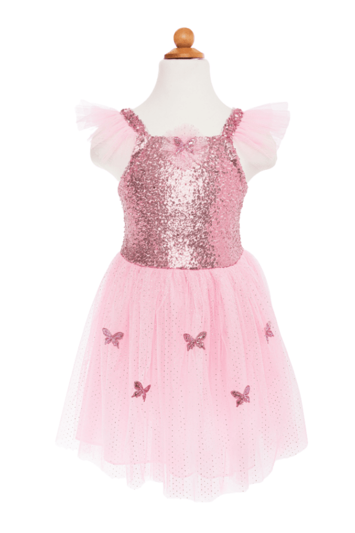 Pink Sequins Butterfly Dress/ Wings, Size 5-7-Dress Up & Jewelry-Tools 4 Teaching-Classroom Decor and More
