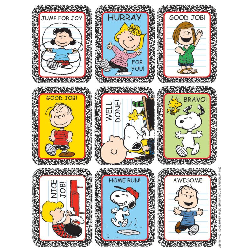 Peanuts® Motivational Stickers-Stickers-Tools 4 Teaching-Classroom Decor and More