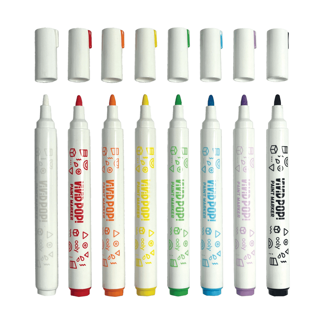 Vivid Pop! Water Based Paint Markers - Set of 8-Art Supplies-Tools 4 Teaching-Classroom Decor and More
