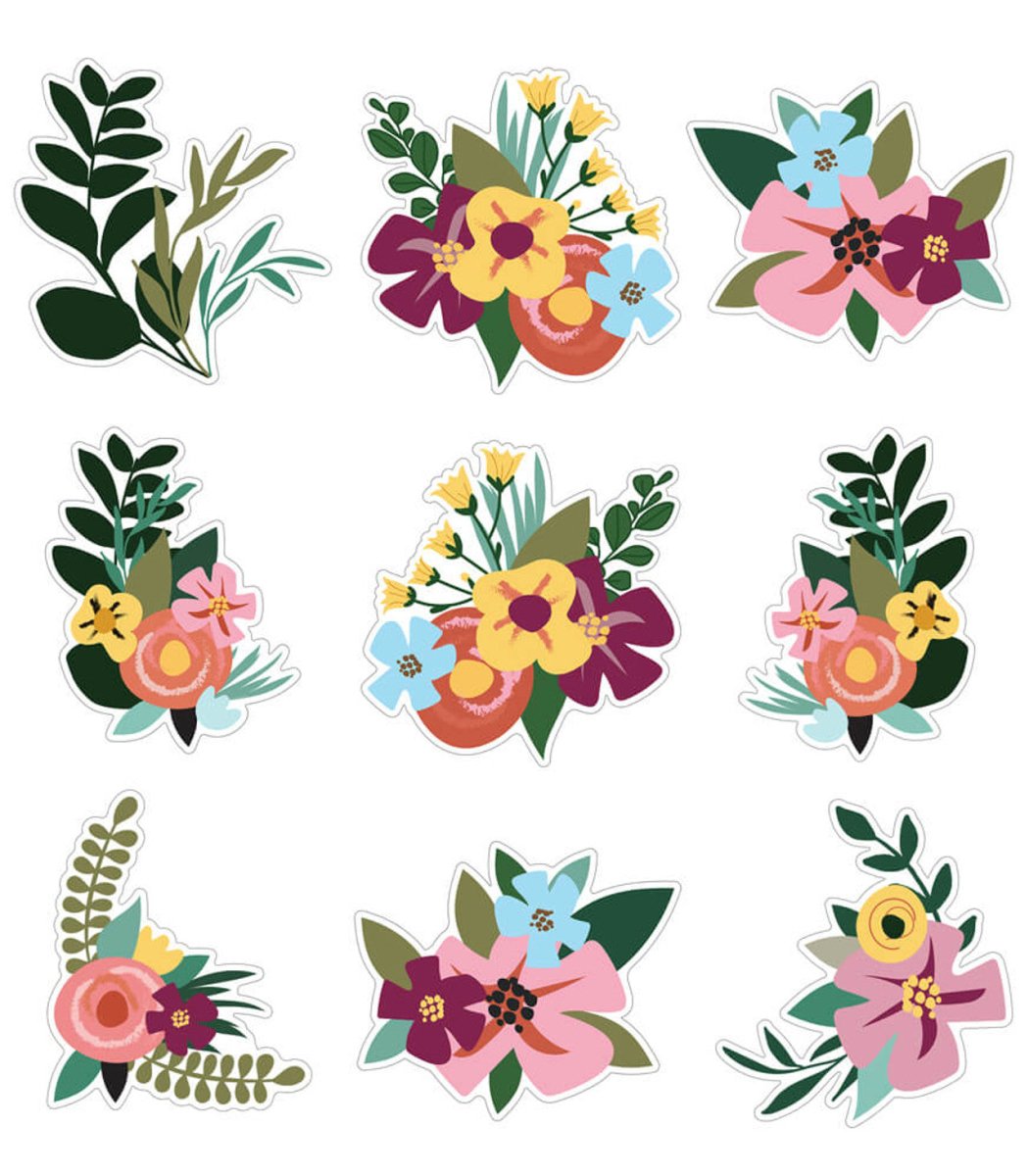 Grow Together Jumbo Flowers and Greenery Cutouts-Accents-Tools 4 Teaching-Classroom Decor and More