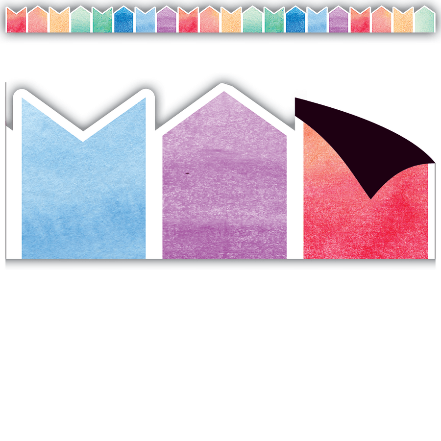 Watercolor Pennants Magnetic Border-Magnetic-Tools 4 Teaching-Classroom Decor and More