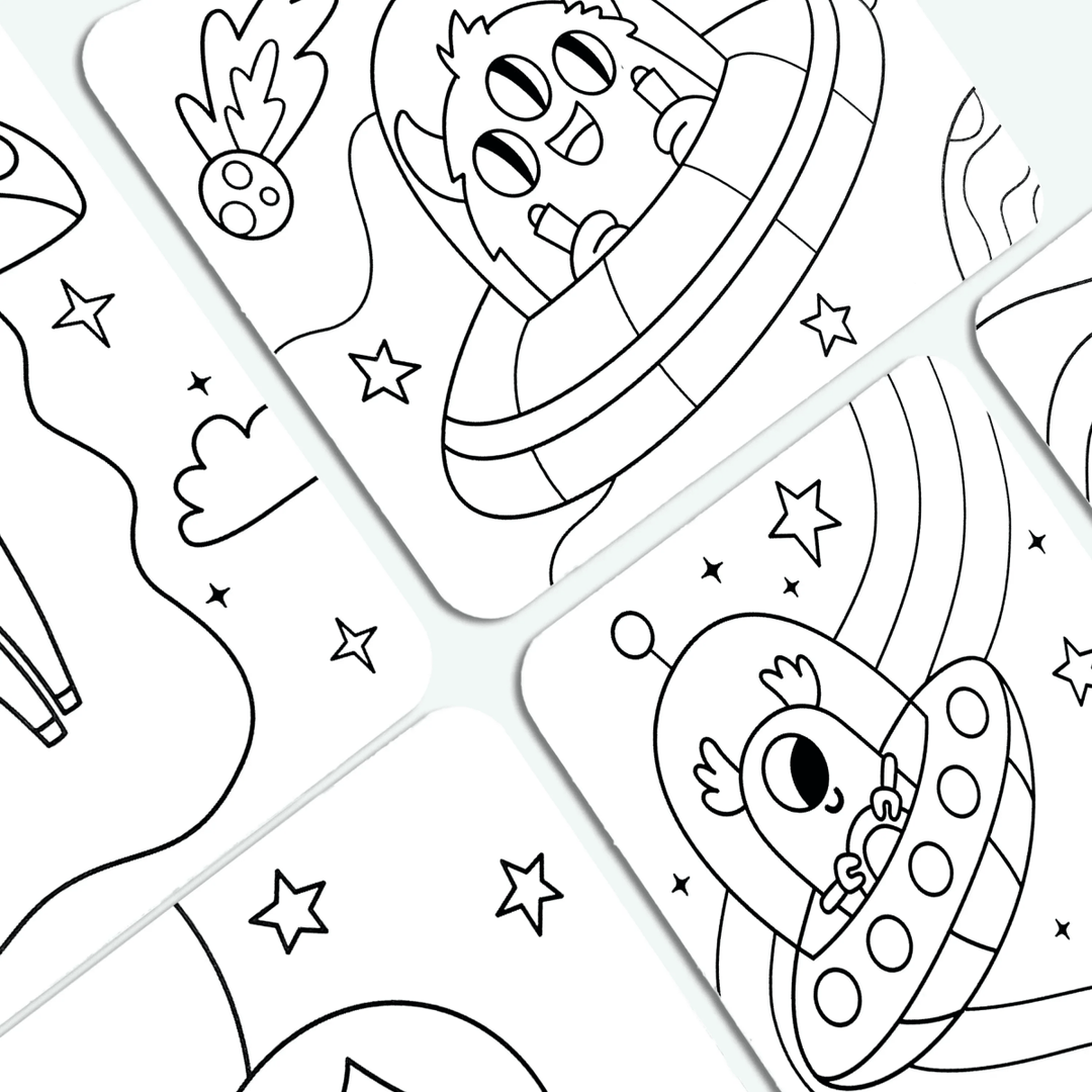 Undercover Art Hidden Pattern Coloring Activity Art Cards - Monster Aliens-Activity Pads-Tools 4 Teaching-Classroom Decor and More