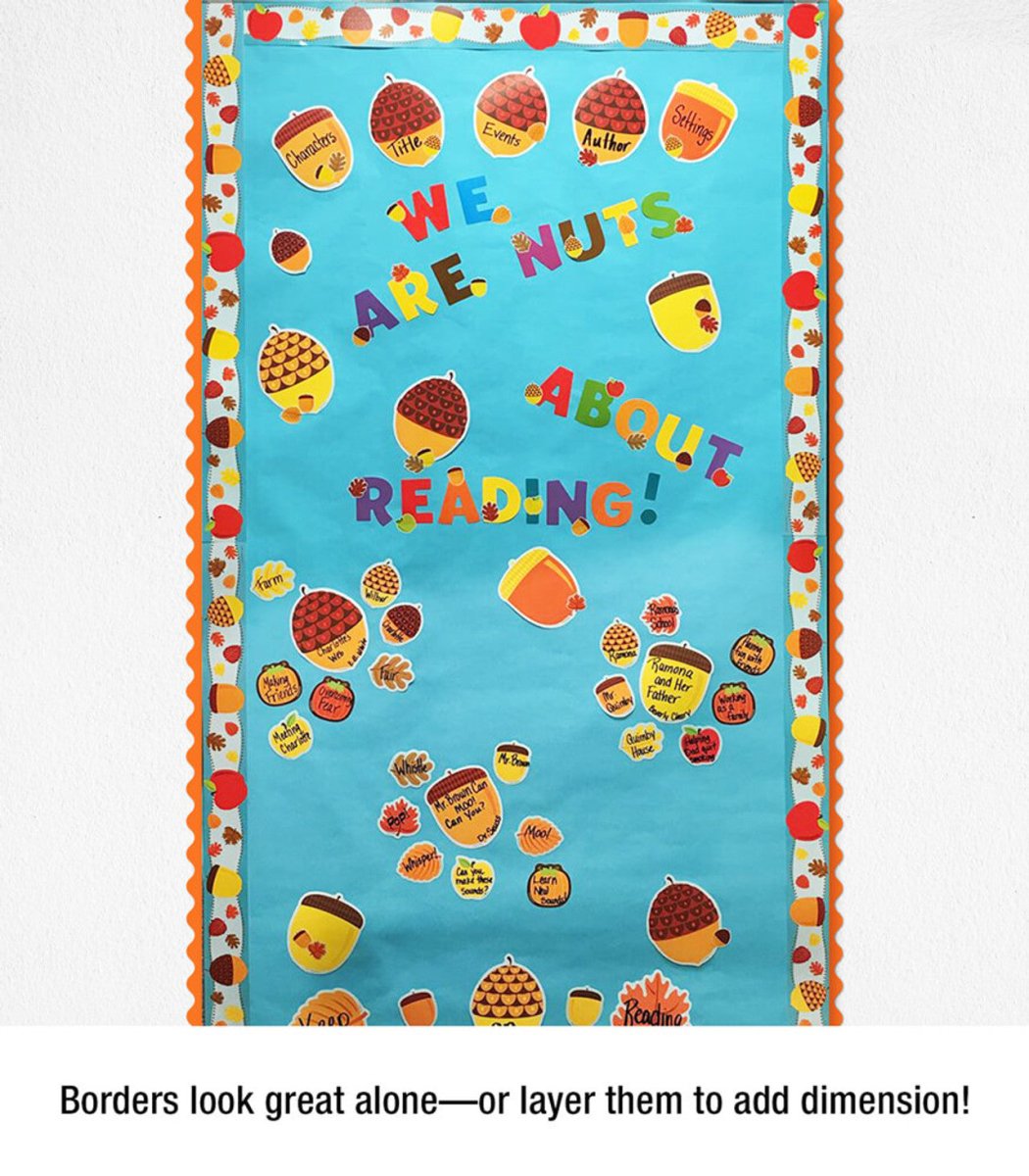 Apples & Acorns Straight Bulletin Board Borders-Tools 4 Teaching-Classroom Decor and More