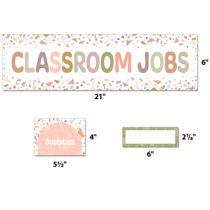 Terrazzo Tones Classroom Jobs Mini Bulletin Board-Mini Bulletin Boards-Tools 4 Teaching-Classroom Decor and More