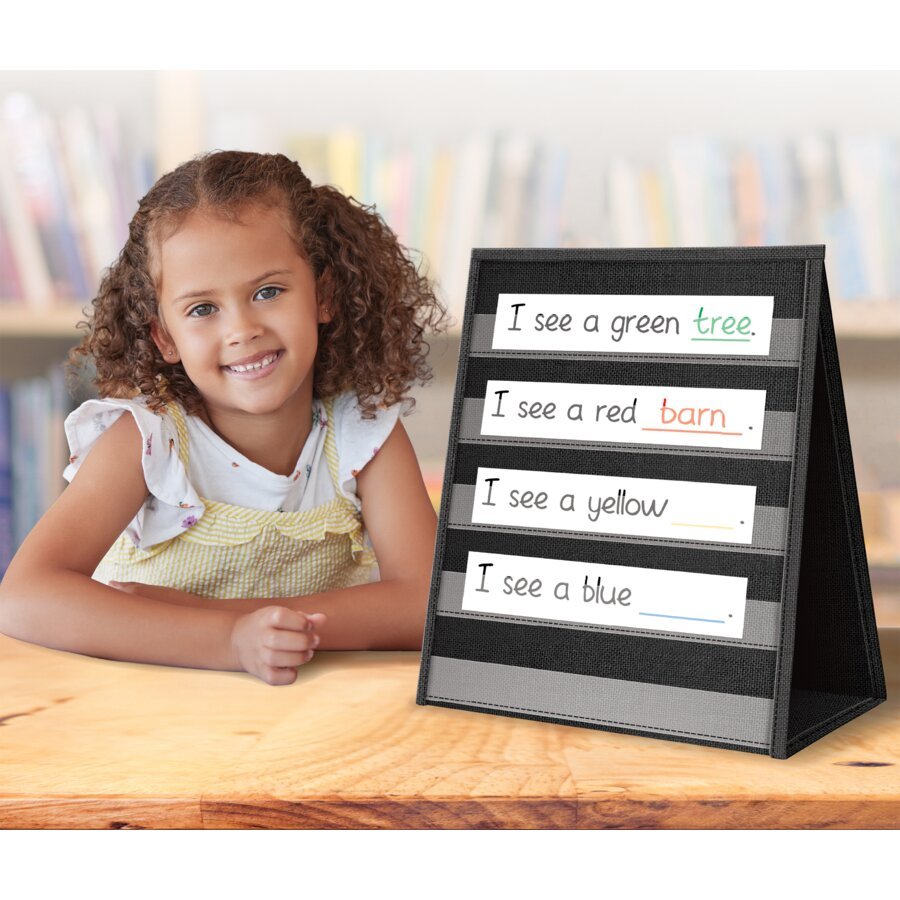 Black Desktop Pocket Chart-Pocket Charts-Tools 4 Teaching-Classroom Decor and More