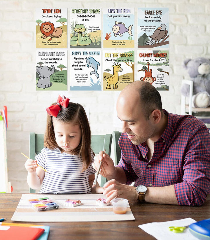 Mini Posters: Decoding Strategies Poster Set Grade K-5-Posters-Tools 4 Teaching-Classroom Decor and More