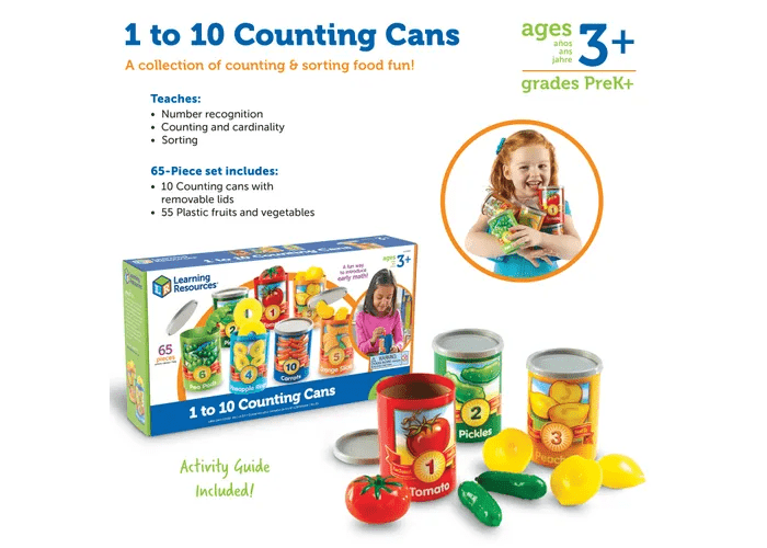 1 to 10 Counting Cans-Numbers, Counting & Sorting-Tools 4 Teaching-Classroom Decor and More