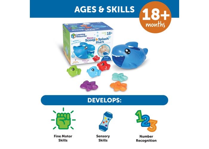 Steve the Scoop & Splash Shark™-Sensory-Tools 4 Teaching-Classroom Decor and More