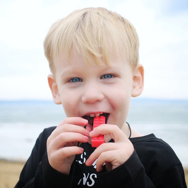 Ark's Brick Stick® Chew Necklace (Textured) - Red, Standard-Sensory Play-Tools 4 Teaching-Classroom Decor and More