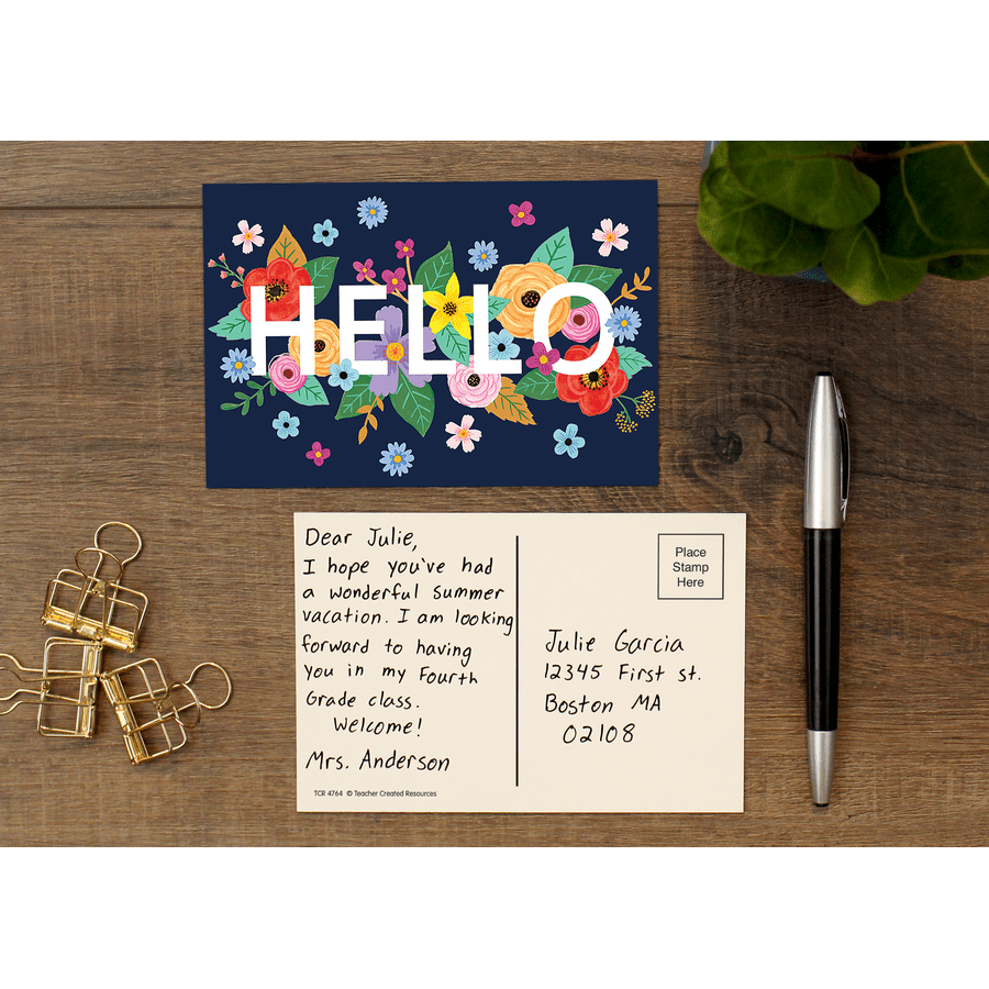 Wildflowers Hello Postcards-Postcards-Tools 4 Teaching-Classroom Decor and More