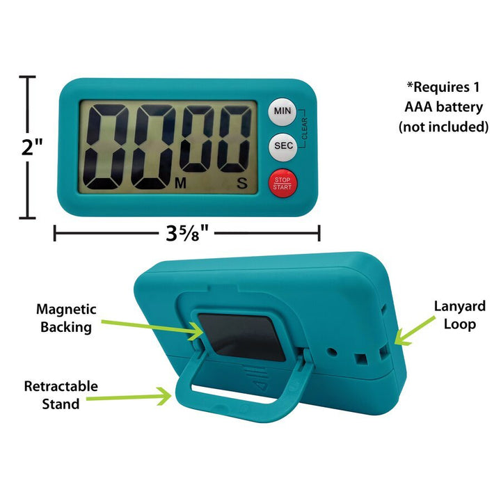 Teal Magnetic Digital Classroom Timer-Classroom Essentials-Tools 4 Teaching-Classroom Decor and More