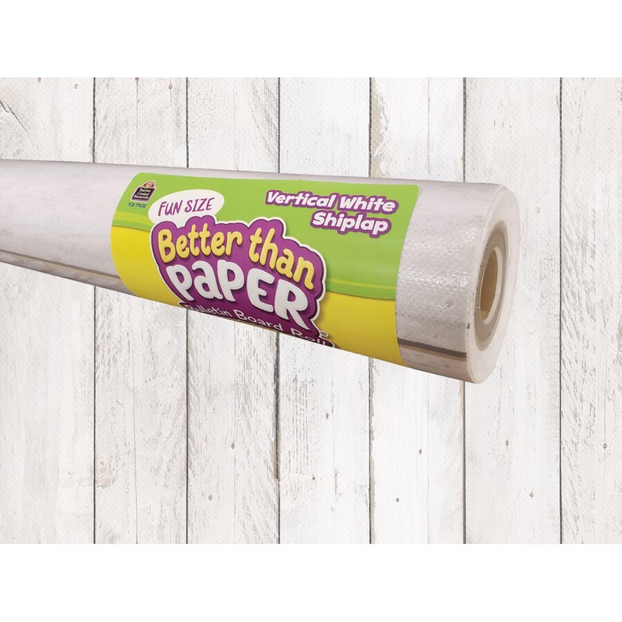 Better Than Paper® Bulletin Board Roll: Fun Size Vertical White Shiplap-Bulletin Board Paper - Better Than Paper-Tools 4 Teaching-Classroom Decor and More