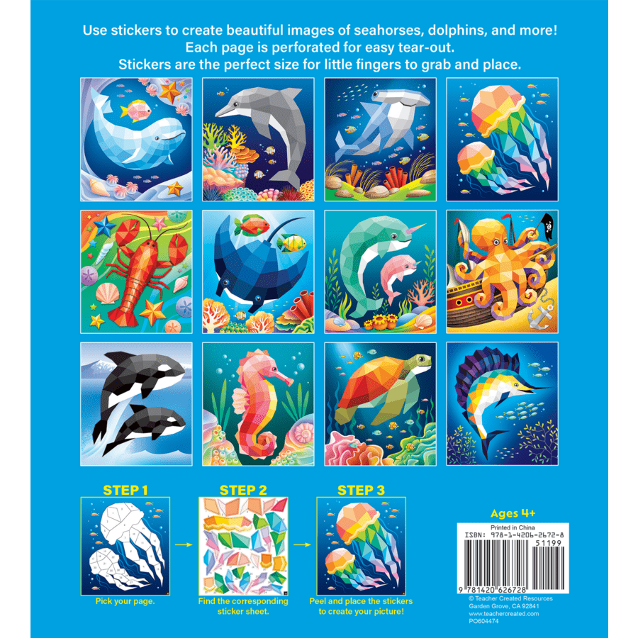 Ocean Life Modern Mosaics Stick to the Numbers-Activity Pads-Tools 4 Teaching-Classroom Decor and More