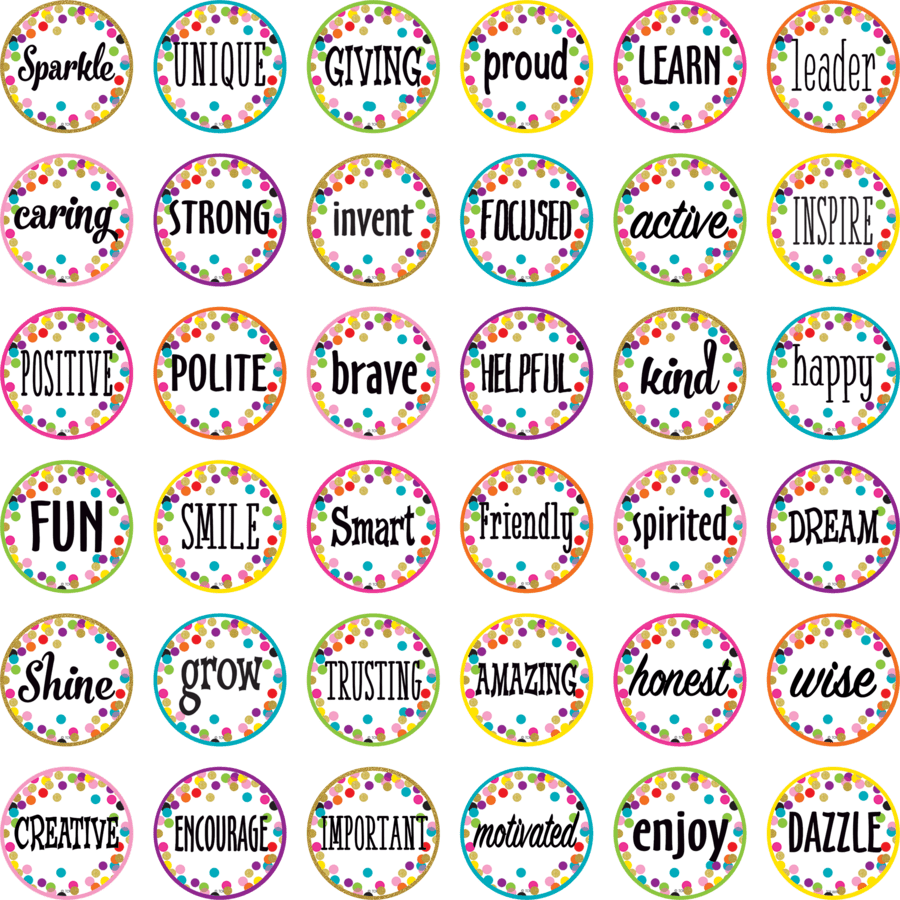 Confetti Positive Words Mini Accents-Mini Accents-Tools 4 Teaching-Classroom Decor and More