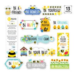 Busy Bee Positive Mini Bulletin Board-Mini Bulletin Boards-Tools 4 Teaching-Classroom Decor and More
