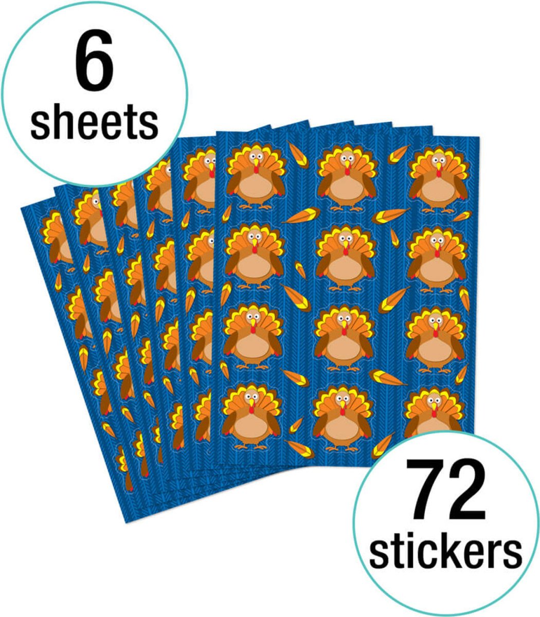 Turkeys Shape Stickers-Tools 4 Teaching-Classroom Decor and More