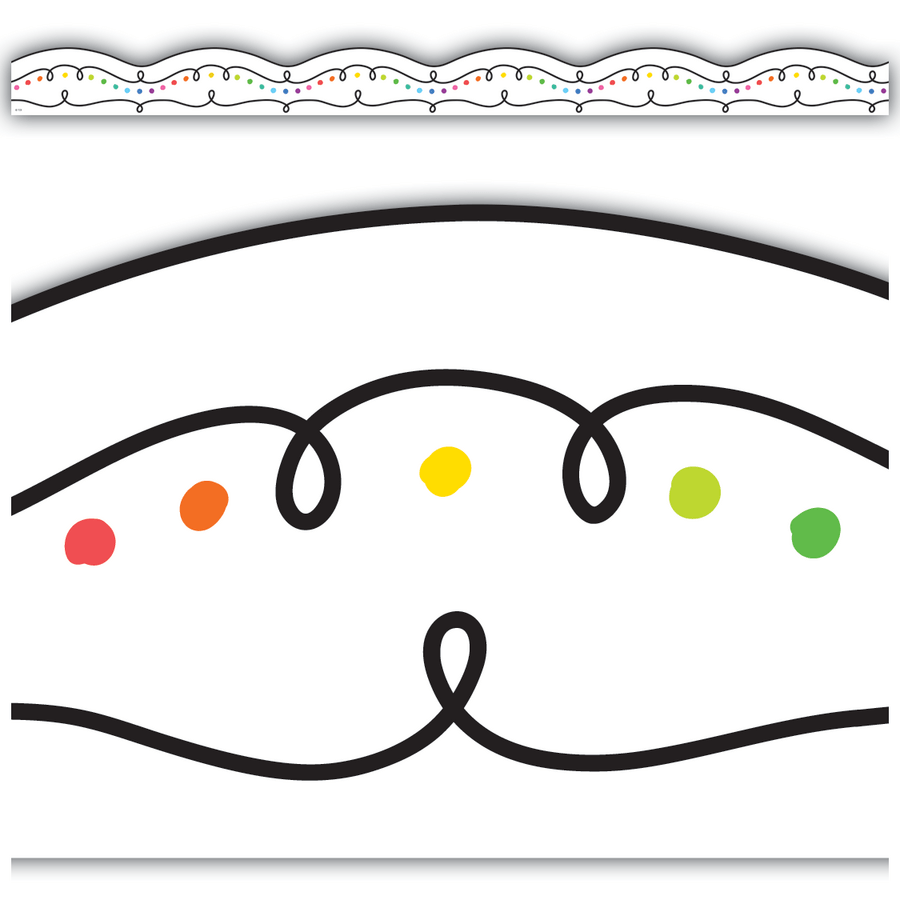 Squiggles and Colorful Dots Die-Cut Border Trim-Borders-Tools 4 Teaching-Classroom Decor and More