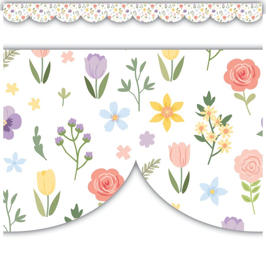 Spring Garden Scalloped Die-Cut Border Trim-Tools 4 Teaching-Classroom Decor and More