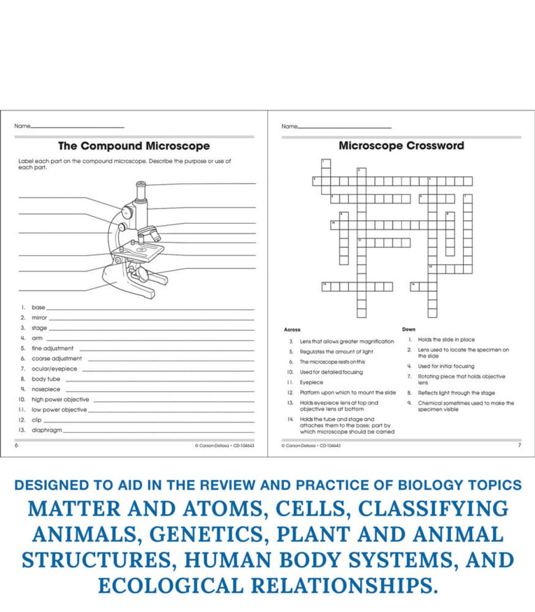 The 100+ Series™: Biology Workbook Grade 6-12 (Paperback)-Science & STEM-Tools 4 Teaching-Classroom Decor and More