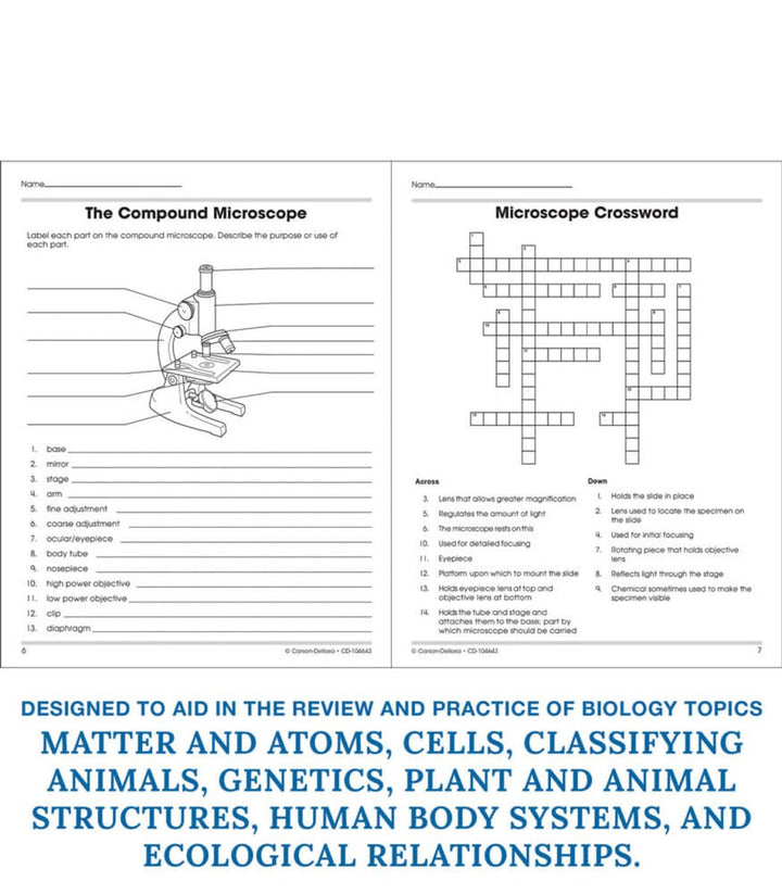 The 100+ Series™: Biology Workbook Grade 6-12 (Paperback)-Science & STEM-Tools 4 Teaching-Classroom Decor and More
