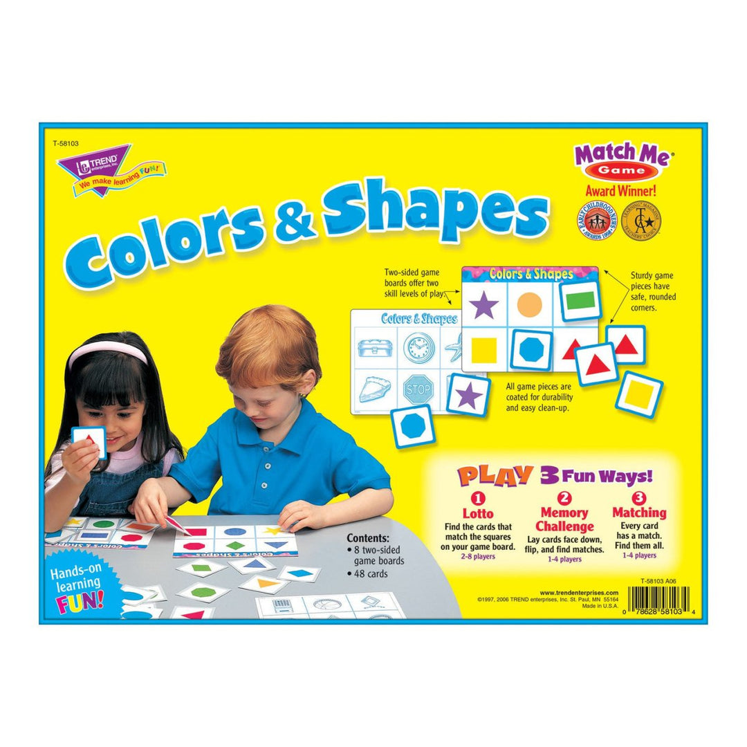 *Colors & Shapes Match Me® Games-Numbers, Counting & Sorting-Tools 4 Teaching-Classroom Decor and More