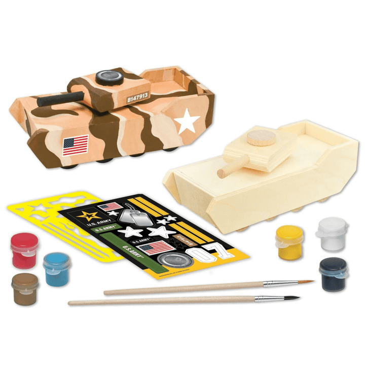 U.S. Army - Tank Wood Craft & Paint Kit-Craft Activity-Tools 4 Teaching-Classroom Decor and More
