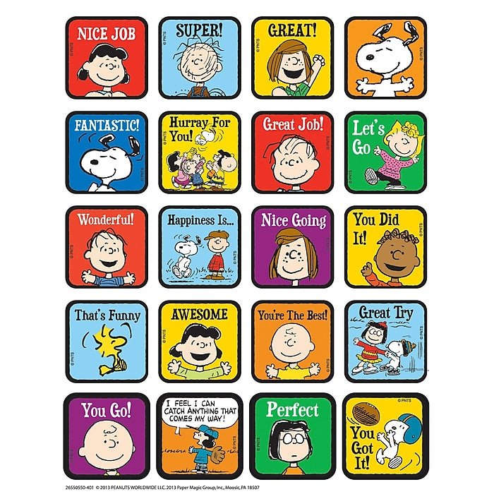 Peanuts Motivational Stickers-Stickers-Tools 4 Teaching-Classroom Decor and More