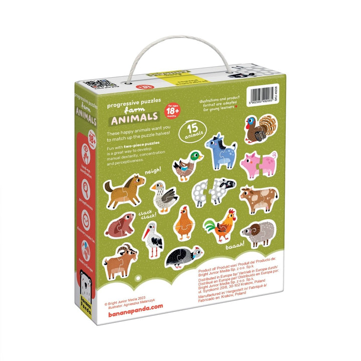 Progressive Puzzles Farm Animals for ages: 18m+-Puzzles-Tools 4 Teaching-Classroom Decor and More