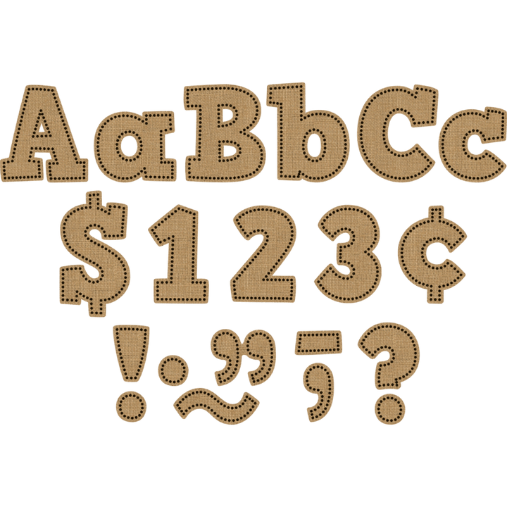 Burlap Bold Block 4" Letters Combo Pack-Letters-Tools 4 Teaching-Classroom Decor and More