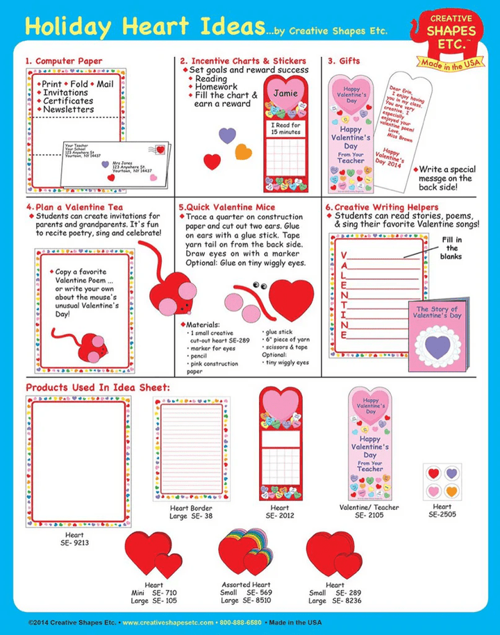 Heart Large Tri-Color Creative Cut-Outs- 5.5”-Accents-Tools 4 Teaching-Classroom Decor and More
