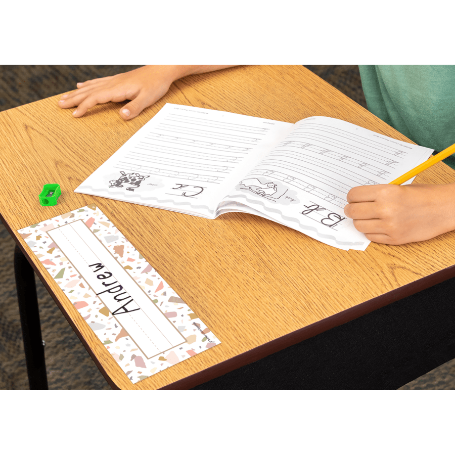 Terrazzo Tones Flat Name Plates-Nameplates & Name Tags-Tools 4 Teaching-Classroom Decor and More