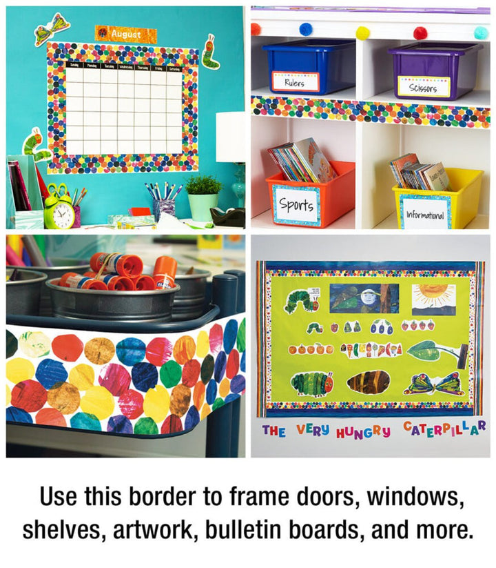 The Very Hungry Caterpillar™ Dots Straight Bulletin Board Borders-Borders-Tools 4 Teaching-Classroom Decor and More